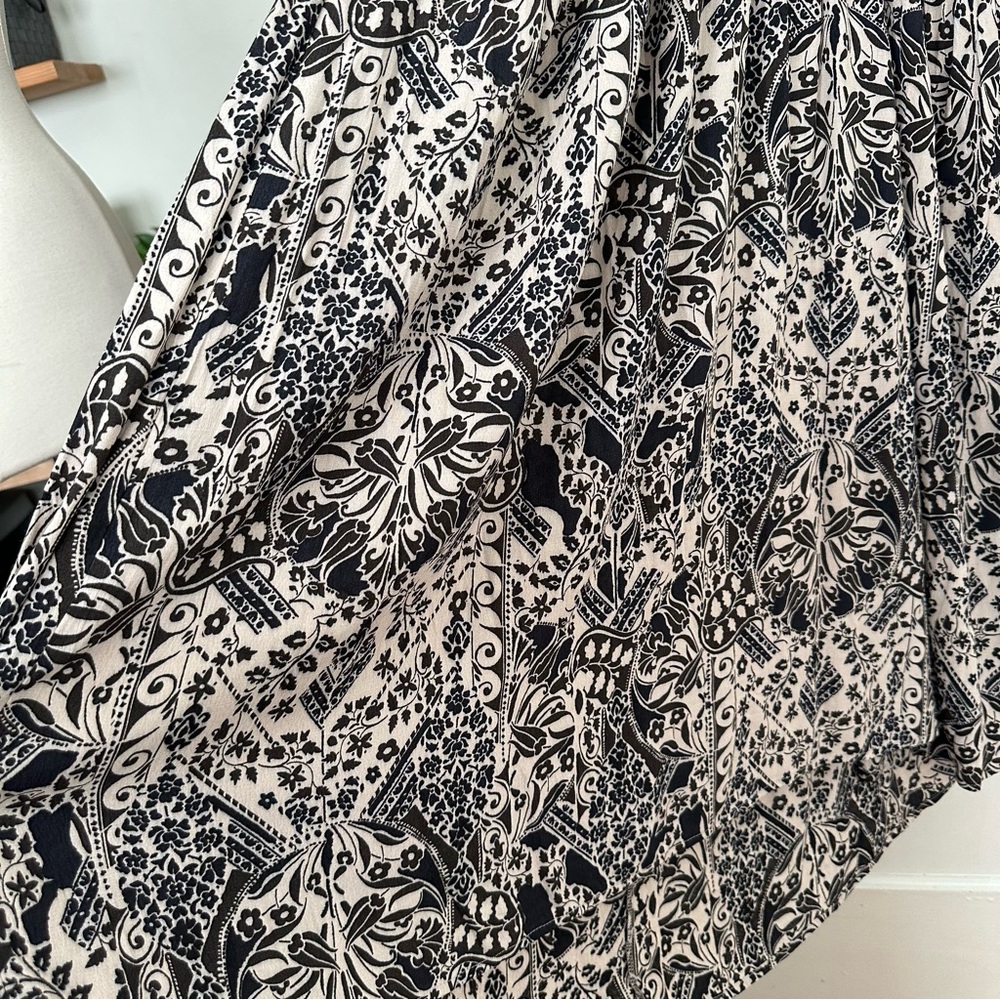 VICI Boho Halter Maxi‎ Dress Babydoll Black Cream Floral Resort Wear Beachy S - Picture 3 of 16